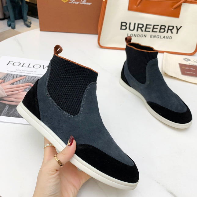 LP CHARMS ANKLE BOOTS BLACK AND GRAY CASHMERE FABRIC