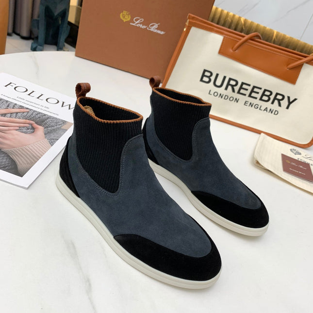 LP CHARMS ANKLE BOOTS BLACK AND GRAY CASHMERE FABRIC