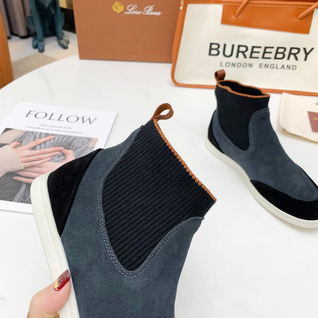 LP CHARMS ANKLE BOOTS BLACK AND GRAY CASHMERE FABRIC