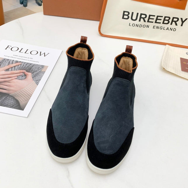 LP CHARMS ANKLE BOOTS BLACK AND GRAY CASHMERE FABRIC