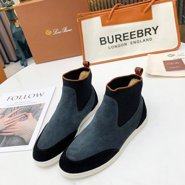 LP CHARMS ANKLE BOOTS BLACK AND GRAY CASHMERE FABRIC