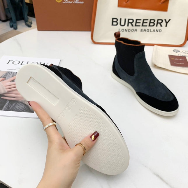 LP CHARMS ANKLE BOOTS BLACK AND GRAY CASHMERE FABRIC