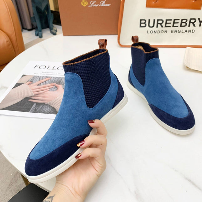 LP CHARMS ANKLE BOOTS LAPIS CASHMERE FABRIC