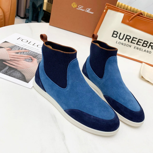LP CHARMS ANKLE BOOTS LAPIS CASHMERE FABRIC