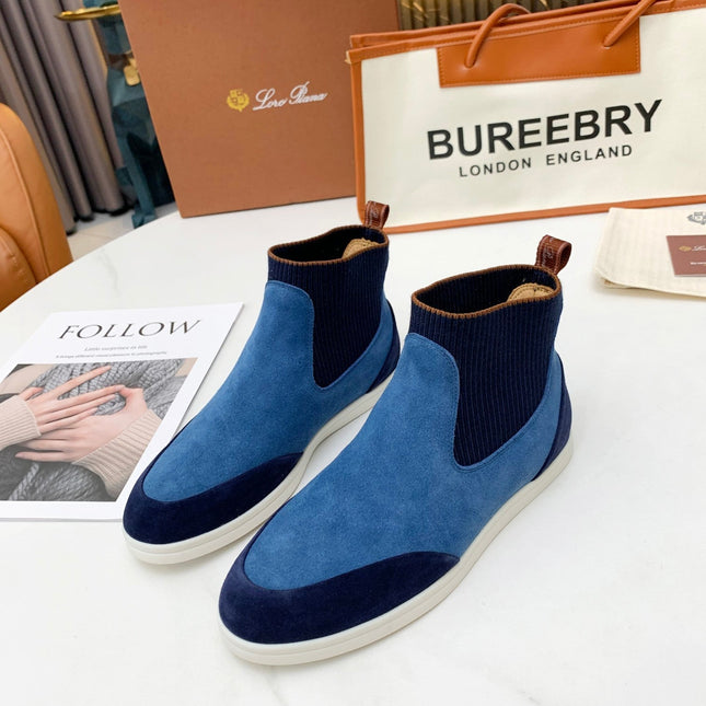 LP CHARMS ANKLE BOOTS LAPIS CASHMERE FABRIC