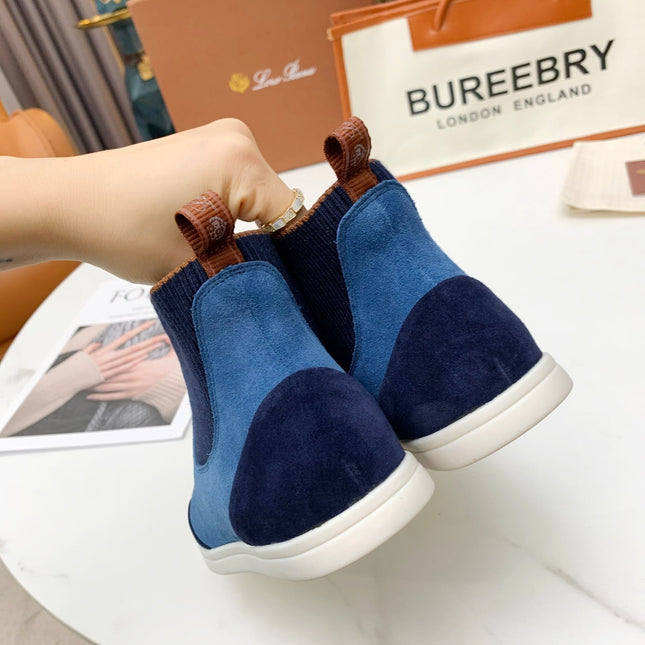 LP CHARMS ANKLE BOOTS LAPIS CASHMERE FABRIC