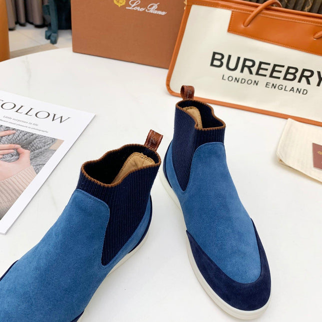 LP CHARMS ANKLE BOOTS LAPIS CASHMERE FABRIC