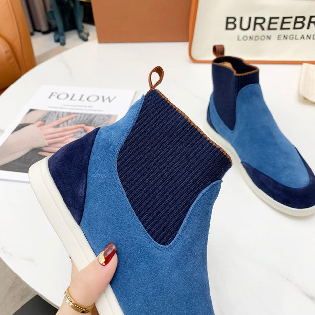 LP CHARMS ANKLE BOOTS LAPIS CASHMERE FABRIC