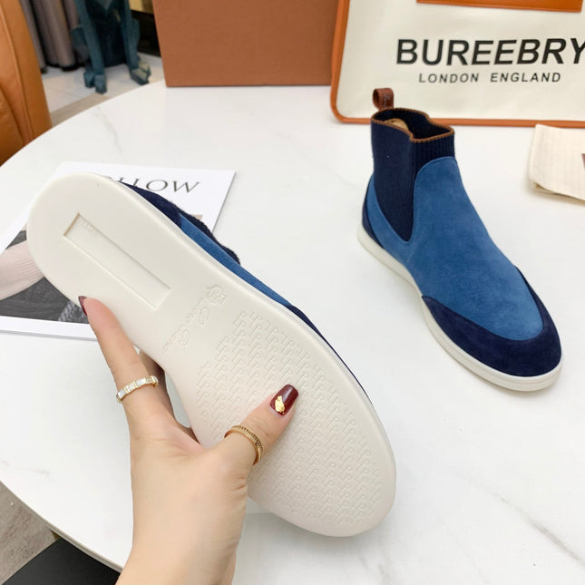 LP CHARMS ANKLE BOOTS LAPIS CASHMERE FABRIC
