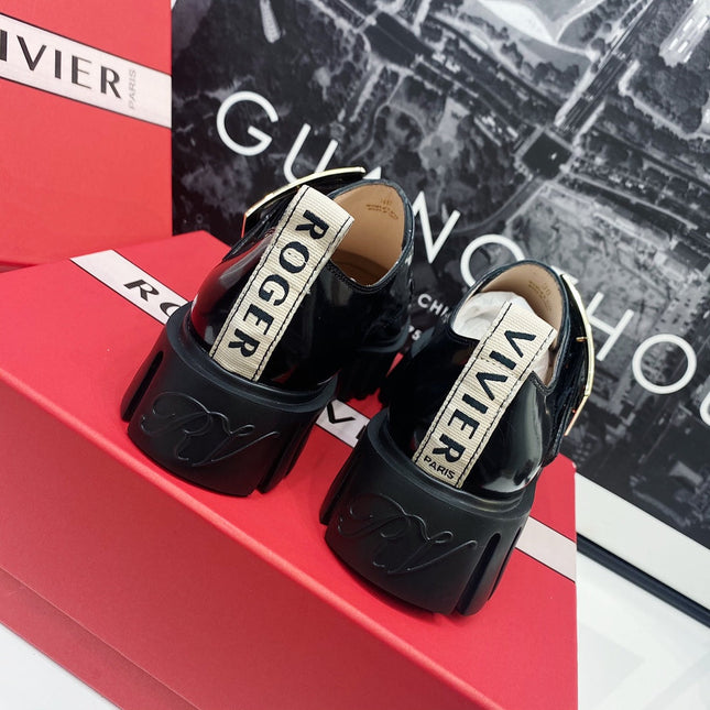 VIV' RANGERS LOAFERS IN BLACK SHINY CALFSKIN WITH GOLD BUCKLE ON THE SIDE OF THE TONGUE