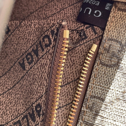 GG x BALENCIAGA HOURGLASS BAG 22 IN BEIGE EBONY MONOGRAM CANVAS GOLD HARDWARE