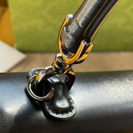 BAMBOO TOP HANDLE BAG 21 IN BLACK CALFSKIN