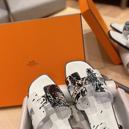 0RAN SANDALS IN WHITE MIX COLORFUL CALFSKIN