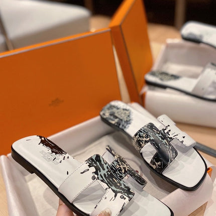 0RAN SANDALS IN WHITE MIX COLORFUL CALFSKIN