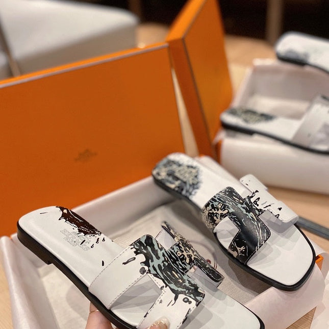 0RAN SANDALS IN WHITE MIX COLORFUL CALFSKIN