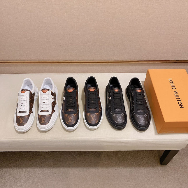 LV TRAINER IN BLACK MIX CHOCOLATE BROWN CALFSKIN