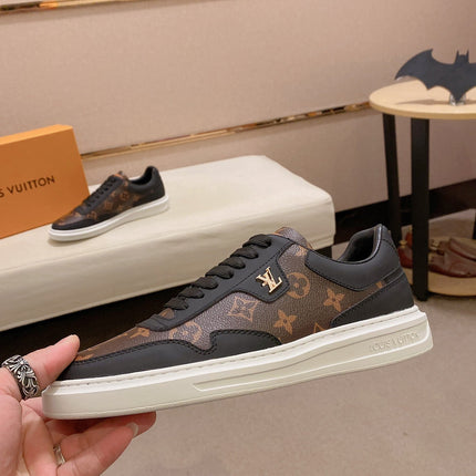 LV TRAINER IN BLACK MIX CHOCOLATE BROWN CALFSKIN