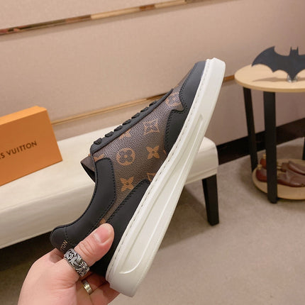 LV TRAINER IN BLACK MIX CHOCOLATE BROWN CALFSKIN