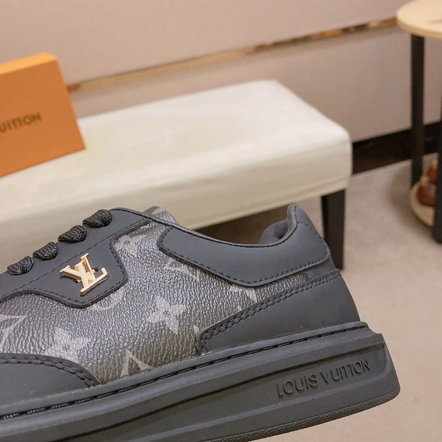 LV TRAINER IN BLACK MIX DARK BROWN CALFSKIN