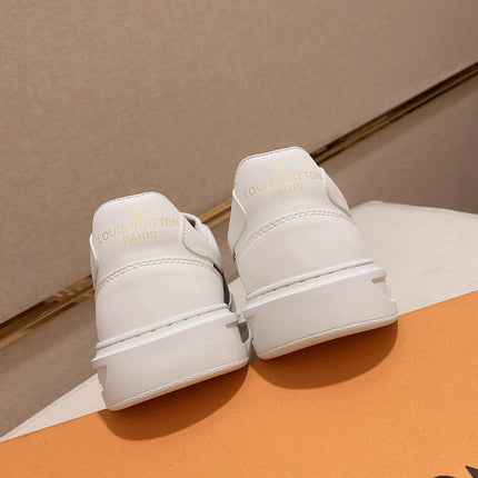 LV TRAINER IN WHITE MIX CHOCOLATE BROWN CALFSKIN