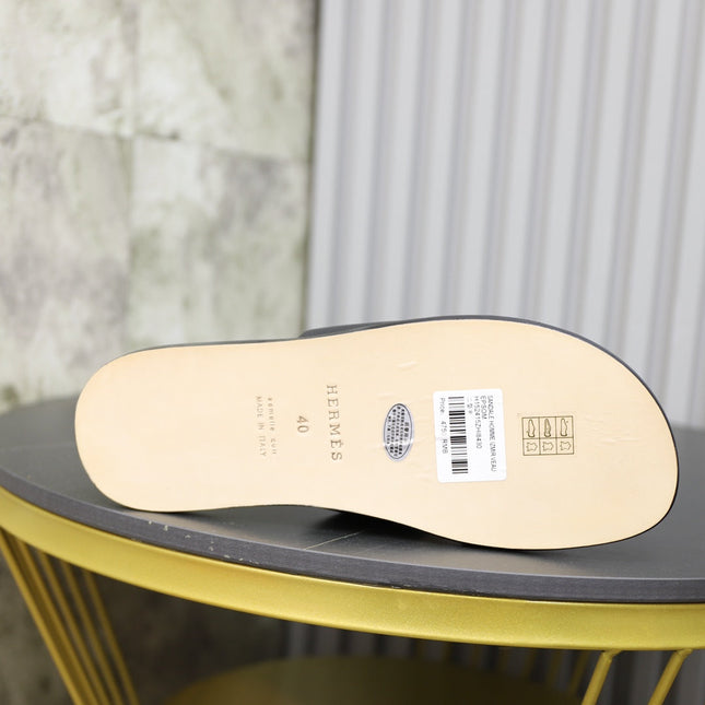 HM IZMIR SANDAL BLACK CALFSKIN