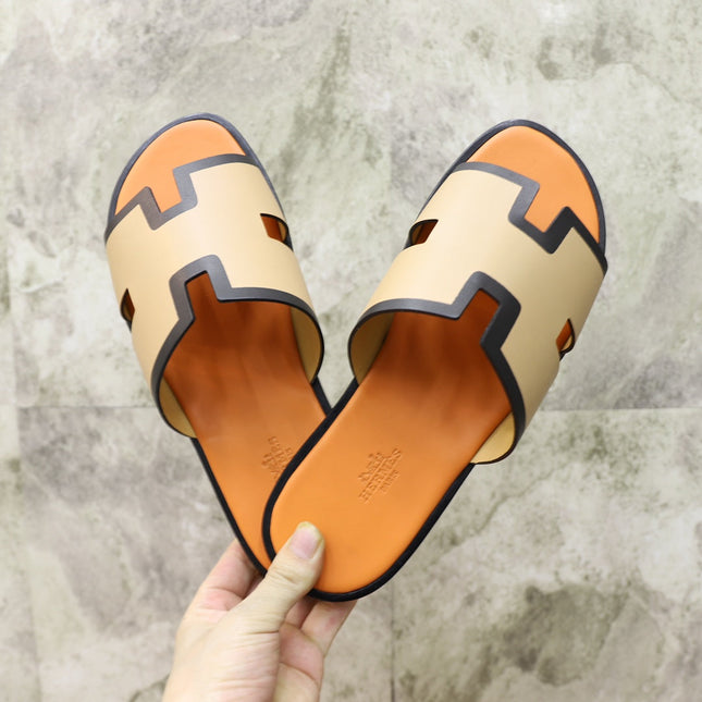 HM IZMIR SANDAL TANGERINE AND PEACH CALFSKIN