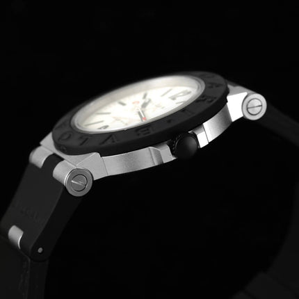 BVLGARI STEVE AOKI LIMITED EDITION ALUMINIUM AUTOMATIC BLACK RUBBER STRAP