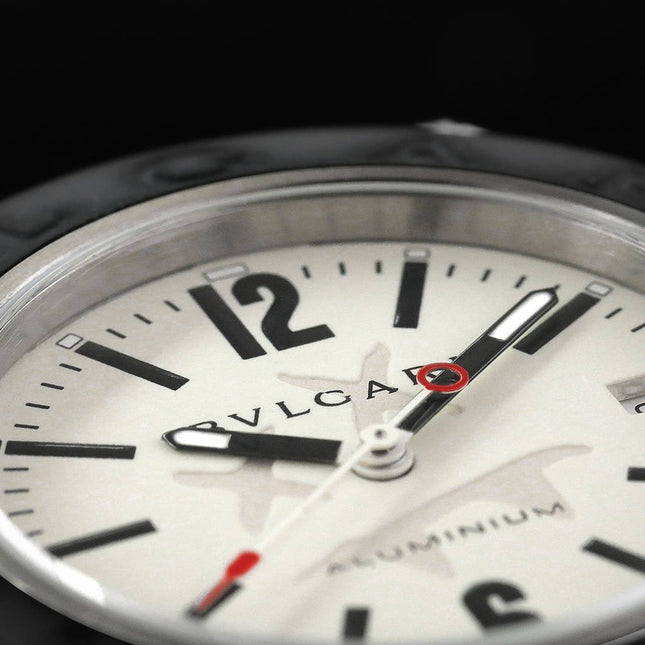 BVLGARI STEVE AOKI LIMITED EDITION ALUMINIUM AUTOMATIC BLACK RUBBER STRAP