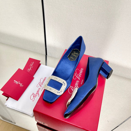 BELLE VIVIER PUMPS IN BLUE SILK