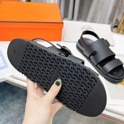 HM HENRIO SANDAL BLACK CALFSKIN