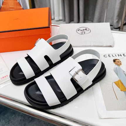 HM HENRIO SANDAL WHITE CALFSKIN