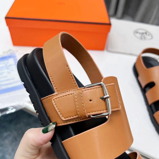 HM HENRIO SANDAL COPPER CALFSKIN