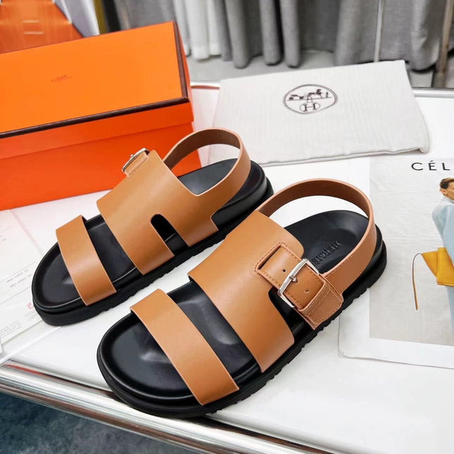HM HENRIO SANDAL COPPER CALFSKIN