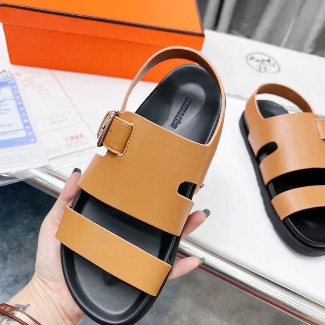 HM HENRIO SANDAL COPPER CALFSKIN