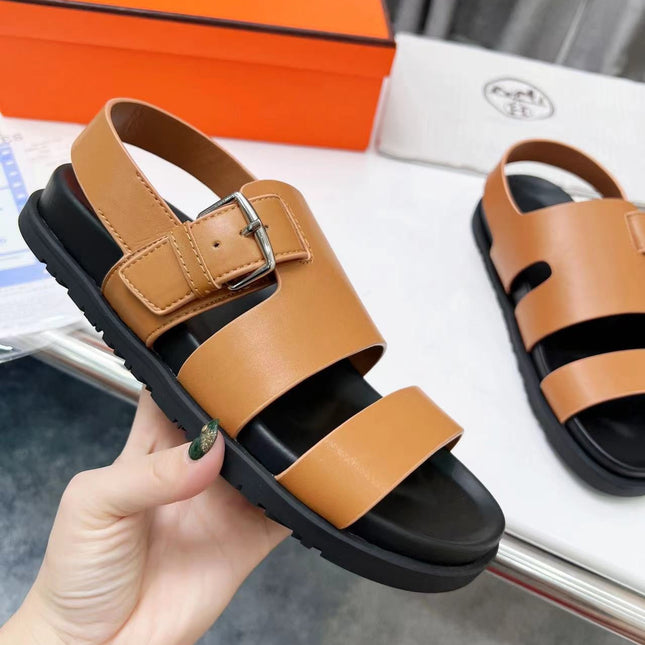 HM HENRIO SANDAL COPPER CALFSKIN