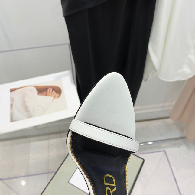 PADLOCK HIGH HEEL 10 CM SANDAL IN WHITE SHEEPSKIN