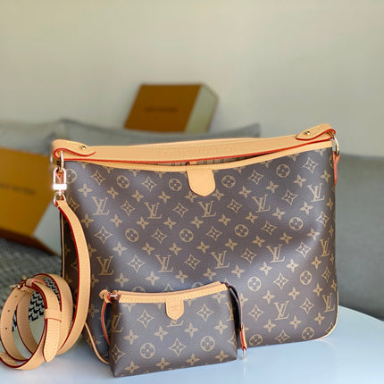 LV 25S GRACEFUL 46 IN BROWN MONOGRAM CANVAS LEATHER TRIM GOLD HARDWARE
