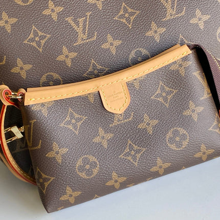 LV 25S GRACEFUL 46 IN BROWN MONOGRAM CANVAS LEATHER TRIM GOLD HARDWARE