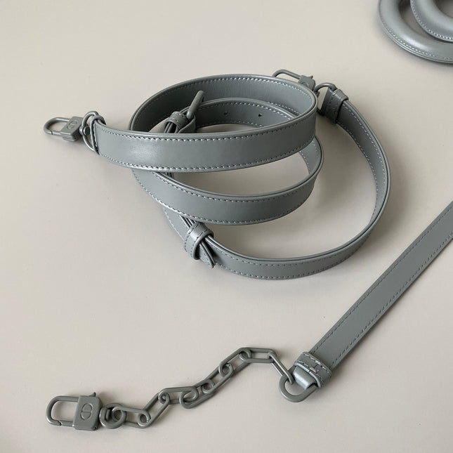 MEDIUM D-JOY BAG 26 IN GREY CALFSKIN