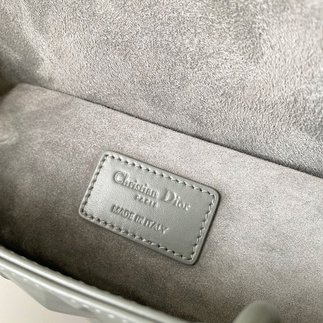 MEDIUM D-JOY BAG 26 IN GREY CALFSKIN