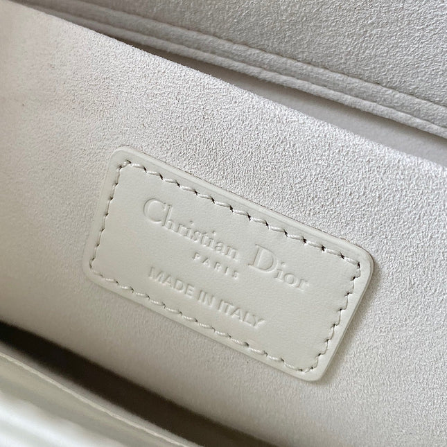 MEDIUM D-JOY BAG 26 IN WHITE CALFSKIN