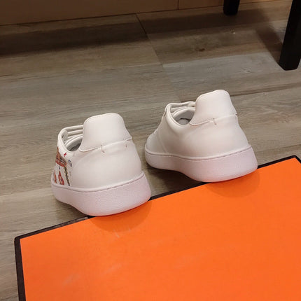 LV TRAINER WHITE CALFSKIN WITH COLORFUL PATTERN