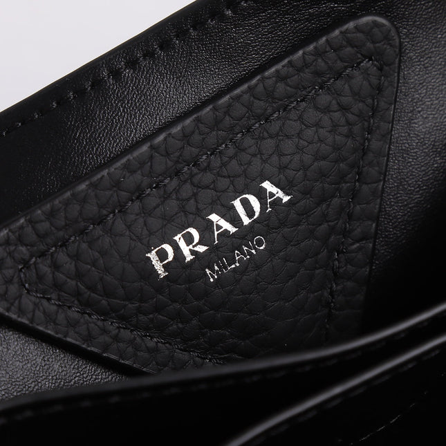 PRA 18 DYNAMIQUE LOGO TOTE BAG IN BLACK CALFSKIN