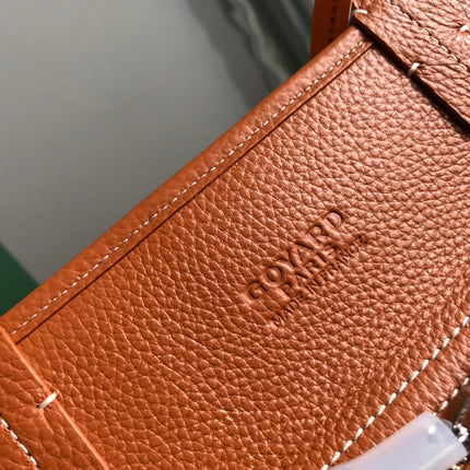 HARDY PM BAG 40 IN BLACK GOYARDINE CANVAS AND TAN TAURILLON LEATHER TRIM