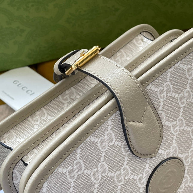 MINI CROSSBODY 20 BAG WITH INTERLOCKING G IN BEIGE CANVAS