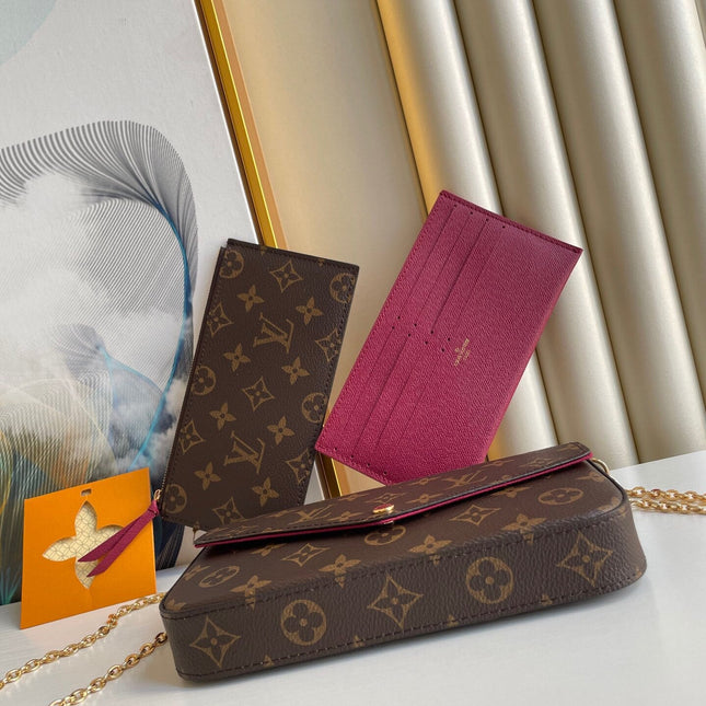 FÉLICIE POCHETTE 21 IN BROWN MONOGRAM CANVAS GOLD HARDWARE