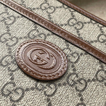 BAG WITH INTERLOCKING G 22 IN BEIGE EBONY CANVAS AND BROWN CALFSKIN TRIM