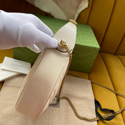 MARMONT SHOULDER BAG 21 IN WHITE CALFSKIN GOLD HARDWARE