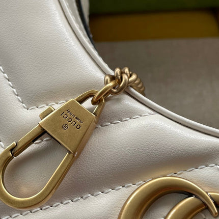 MARMONT SHOULDER BAG 21 IN WHITE CALFSKIN GOLD HARDWARE