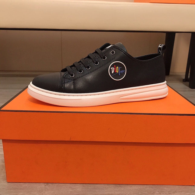 CD B23 LOW-TOP CIRCLE ICON SNEAKER BLACK CALFSKIN